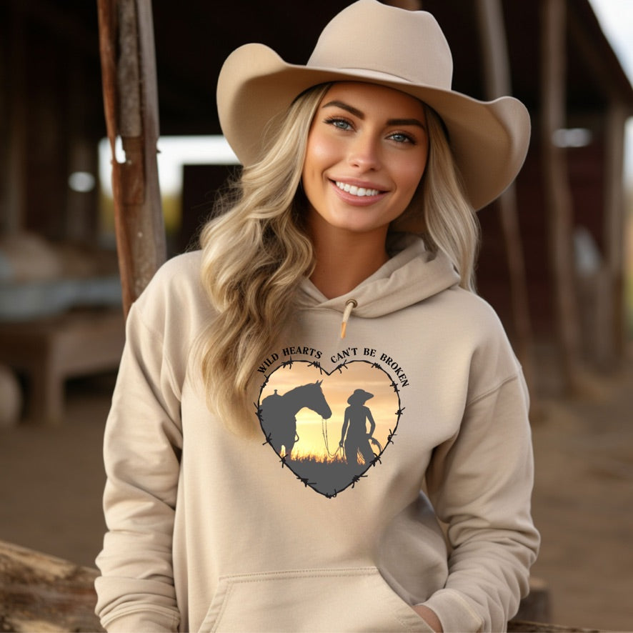 Cowgirl Hoodie Wild Hearts! "We Do Cowgirl Shit Right"