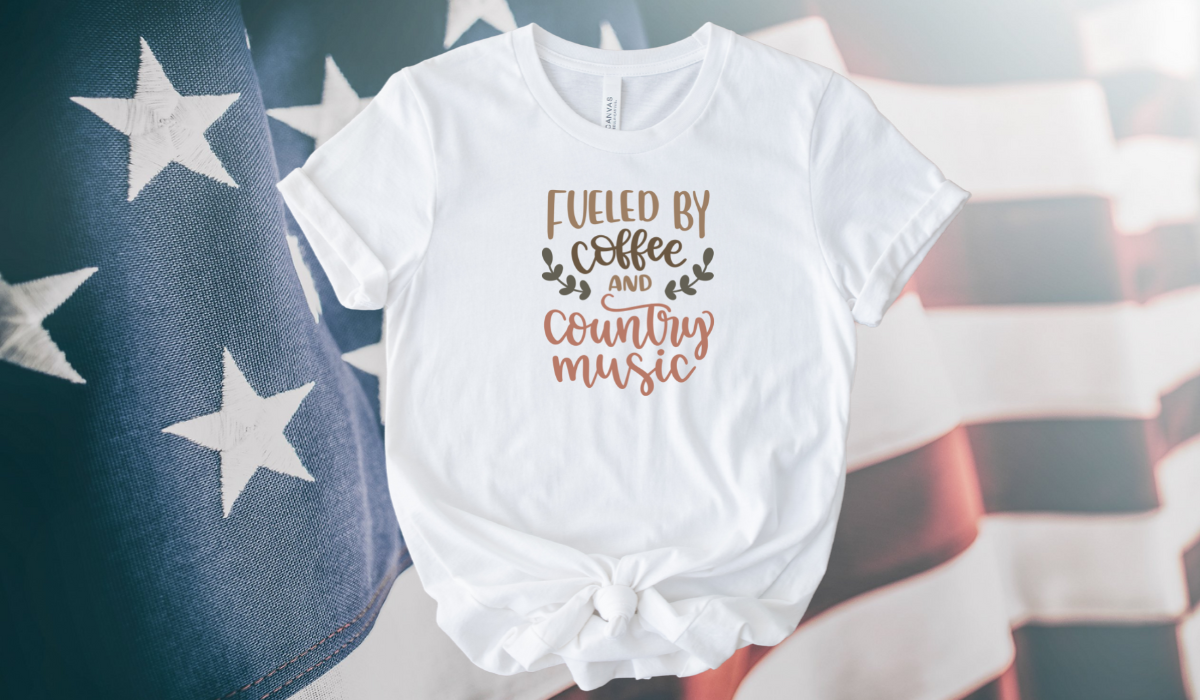 Fueled By Coffee and Country Music - Ladies Short Sleeve T-Shirt