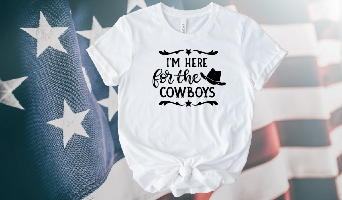 I'm Here For The Cowboys Ladies Short Sleeve T-Shirt