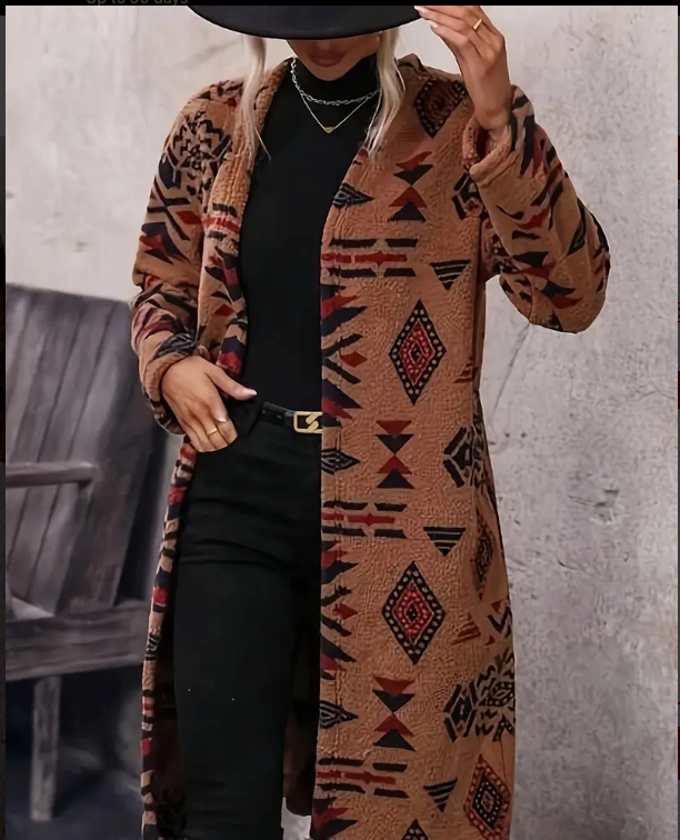 Elegant Aztec Pattern Cardigan