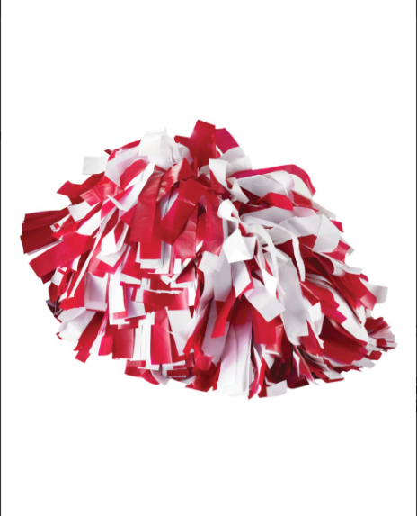 Red & White Spirit Pom Poms
