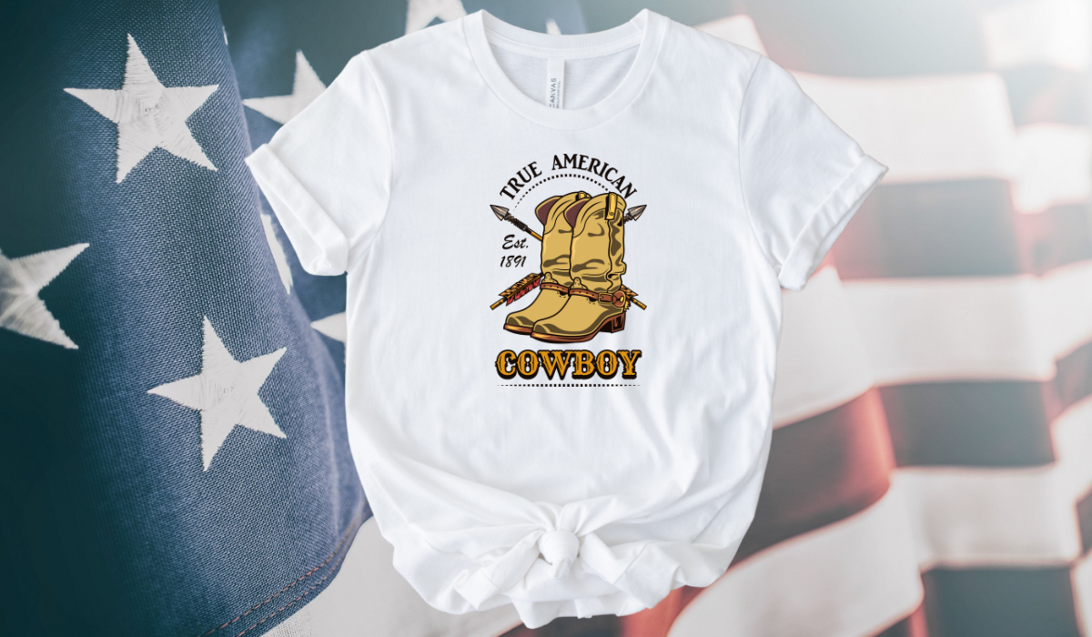 True American Cowboy Ladies Short Sleeve T-Shirt