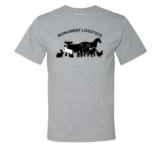 Monument Livestock 4-H Club Family Tee 🐷🐮🐴💚