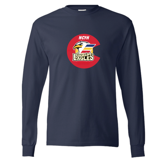 Navy Blue Unisex Adult Navy  Blue LONG SLEEVE T SHIRT