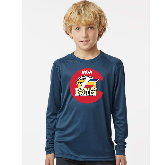 Youth Navy Blue Performance Long Sleeve T-Shirt