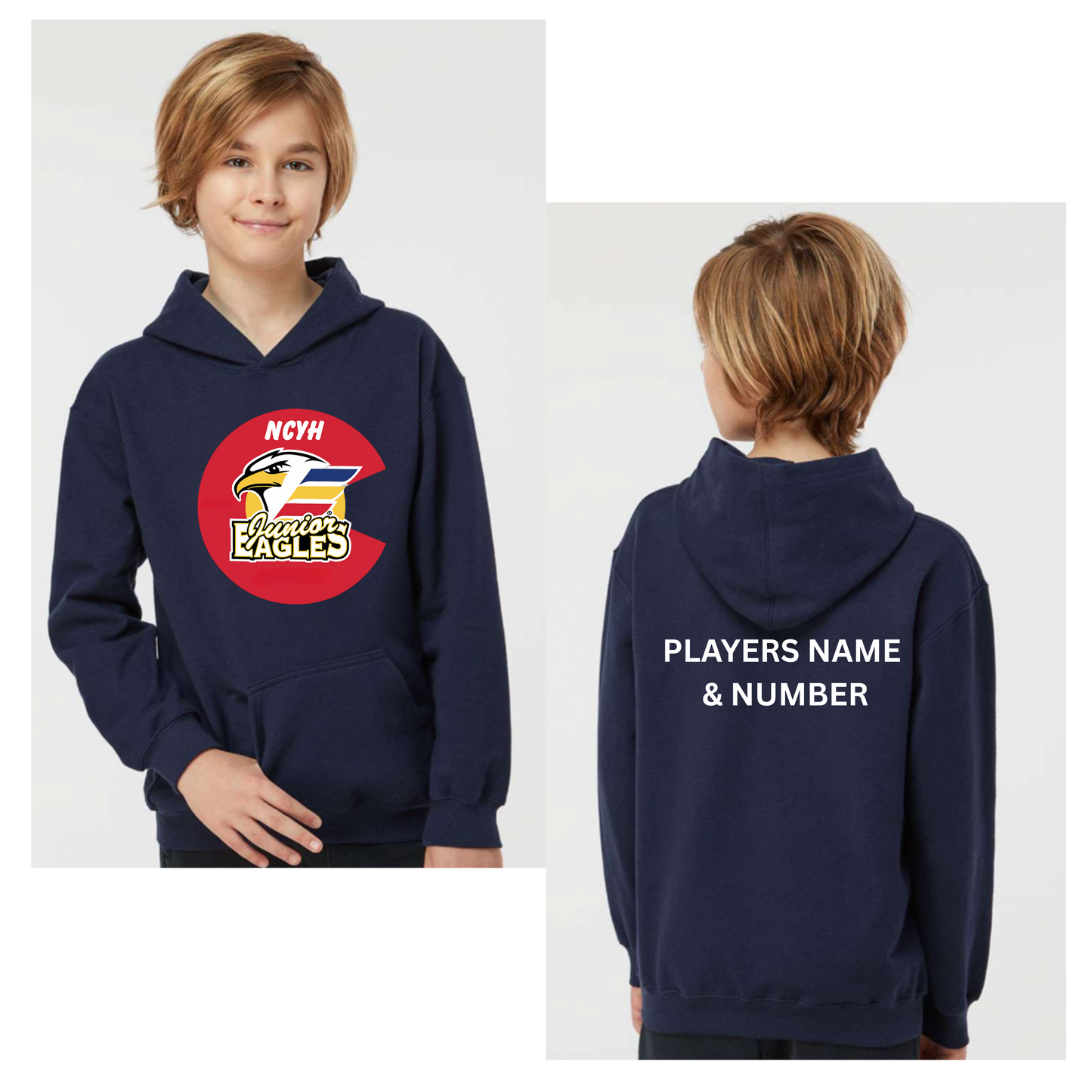 Youth Navy Blue Hooded Sweatshirt