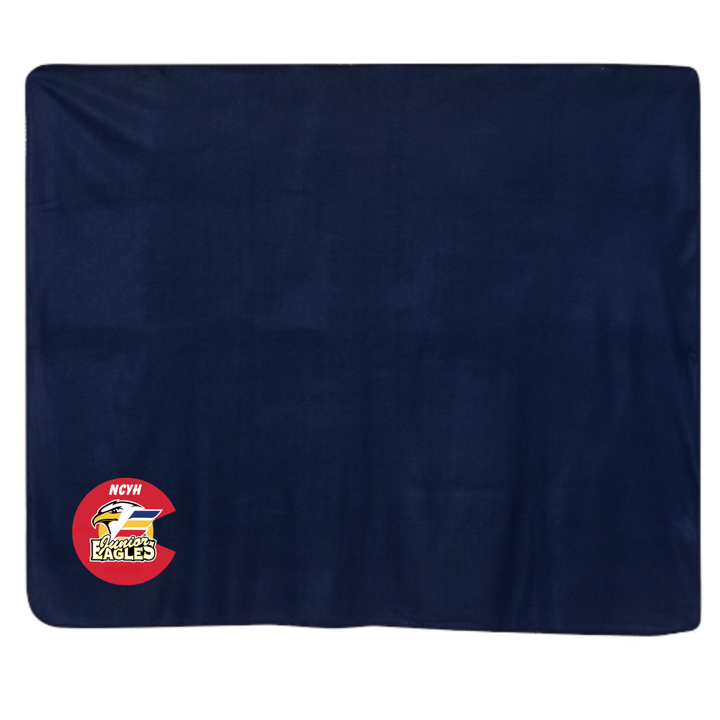 Embroidered Navy Blue Fleece Blanket