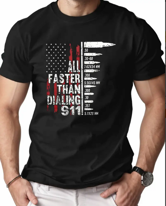 "Shop Men's Second Amendment T-Shirt: Bold Design & Caliber Bullets - Fast Shipping!"