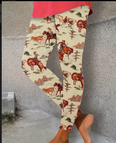 Cowgirl Print Skinny Leggings