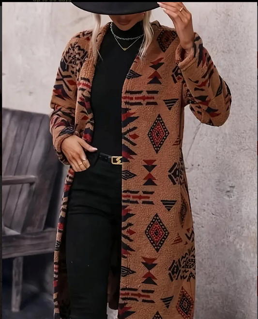 Elegant Aztec Pattern Cardigan
