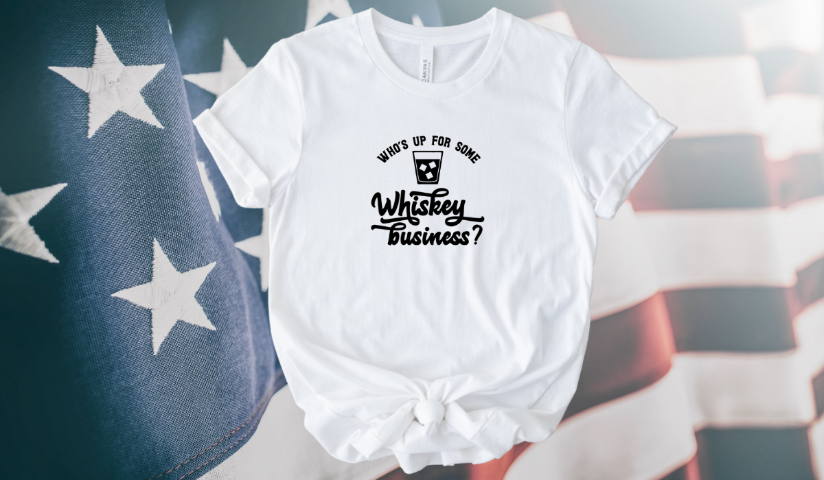 Who's UP For Some Whiskey Business Ladies Short Sleeve T-Shirt